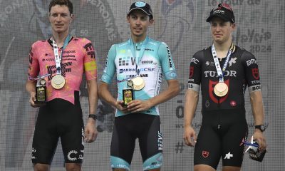 Manuele Tarozzi VF Group Bardiani CSF Faizane primo sul podio dopo la sesta tappa del Tour de Langkawi