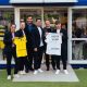 Veronica Benedetti Sofia Meneghini Edoardo Vittucci Leandro Chichizola Luca Martines e Adrian Bernabe al temporary store del Parma Calcio al Fidenza Village