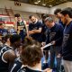 coach Bizzozi nel timeout con la squadra in Foppiani Fulgor Fidenza Rucker San Vendemiano 91 87