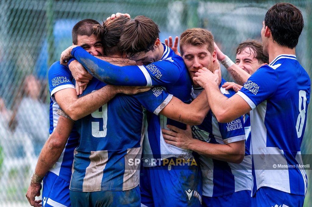 esultanza Marzolara dopo il gol vittoria contro lAtletico Bibbiano Canossa 6a giornata Prima Categoria gir. B 2024 2025