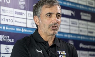 mister Fabio Pecchia Parma Calcio nella sala stampa del Mutti Training Center di Collecchio