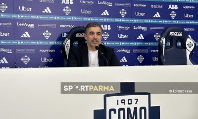 mister Fabio Pecchia in conferenza stampa dopo Como Parma 1 1 stagione 2024 2025