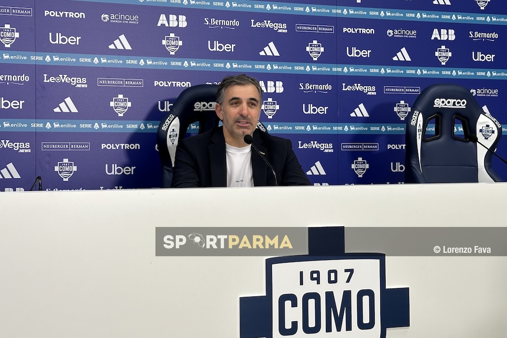 mister Fabio Pecchia in conferenza stampa dopo Como Parma 1 1 stagione 2024 2025