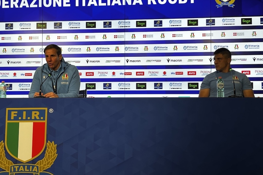 Gonzalo Quesada e Nacho Brex in conferenza stampa dopo Italia Nuova Zelanda delle Autumn Nations Series di rugby