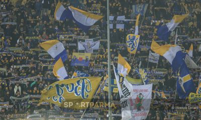 Parma Genoa 0 1 11a giornata Promozione gir. A 2024 2025 sciarpe e bandiere in Curva Nord