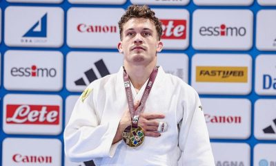 il judoka parmigiano Leonardo Valeriani con la medaglia doro agli European Open di Roma