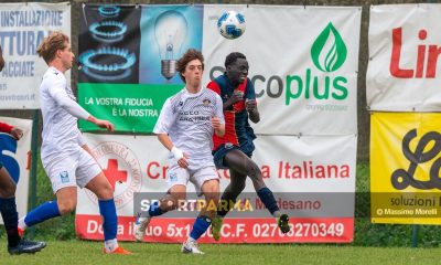 Edoardo Zeffirini e Cheikh Mabye in azione durante Futura Fornovo Medesano Sorbolo Biancazzurra 0 0 17a giornata Promozione gir. A 2024 2025 foto Massimo Morelli