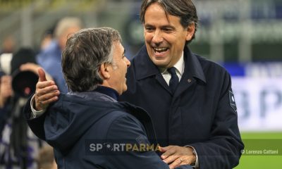 Inter Parma 3 1 15a giornata Serie A 2024 2025 Fabio Pecchia e Simone Inzaghi si salutano