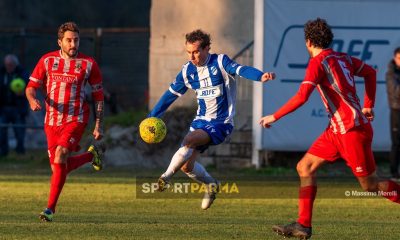Marzolara Langhiranese 1 1 13a giornata Prima Categoria gir. B 2024 2025 Pietro Zanichelli stoppa il pallone tra Francesco Renzetti e Pietro Gruzza