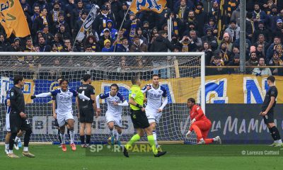 Parma Hellas Verona 2 3 16a giornata Serie A 2024 2025 Diego Coppola esulta dopo il gol che sblocca il punteggio