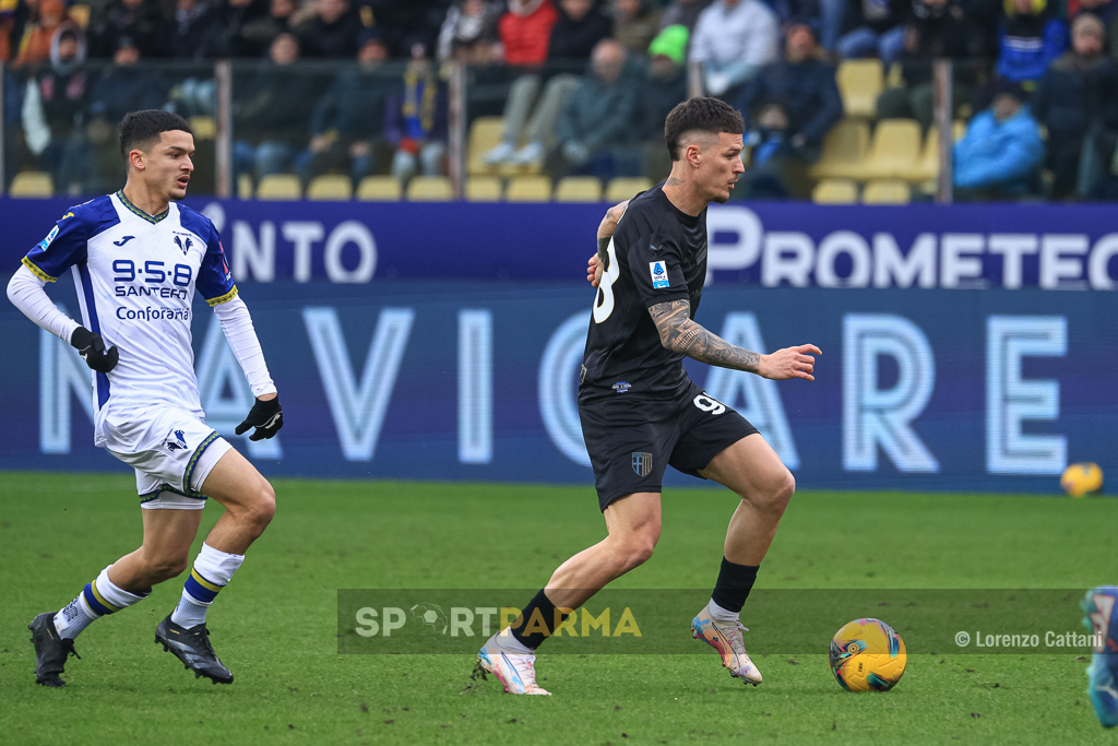 Parma Hellas Verona 2 3 16a giornata Serie A 2024 2025 Reda Belahyane e Dennis Man