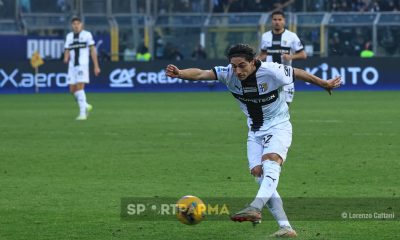 Parma Lazio 3 1 14a giornata Serie A 2024 2025 Matteo Cancellieri calcia col sinistro