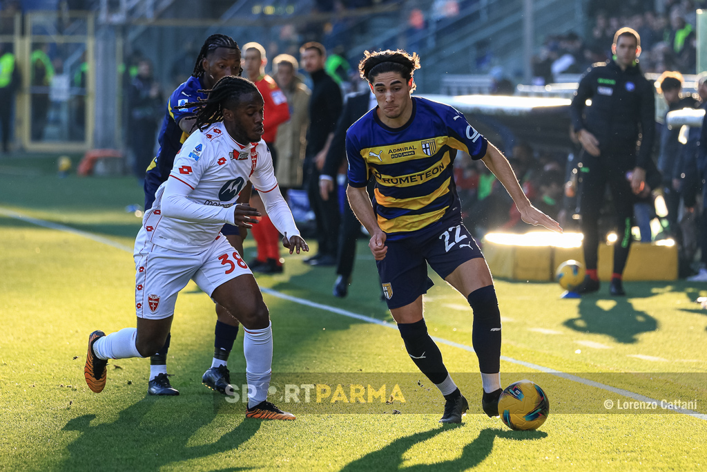 Parma Monza 2 1 18a giornata Serie A 2024 2025 Warren Bondo e Matteo Cancellieri