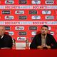 il ds del Monza con il nuovo allenatore Salvatore Bocchetti in conferenza stampa