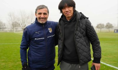 lallenatore del Parma Calcio 1913 Fabio Pecchia e Shunsuke Nakamura al centro sportivo di Collecchio