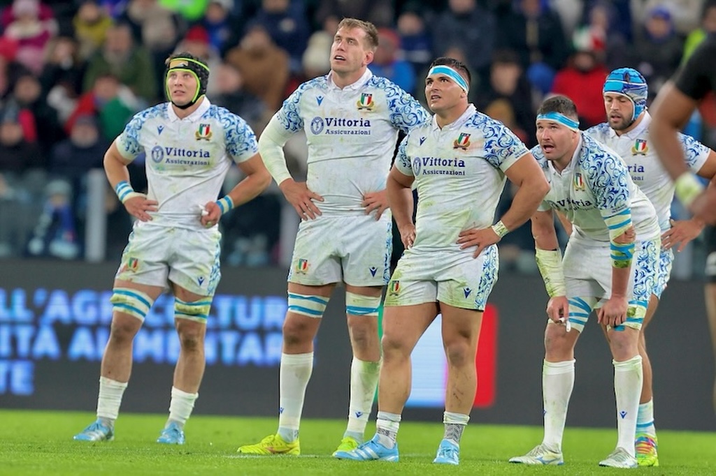 Danilo Fischetti con la maglia della nazionale italiana di rugby