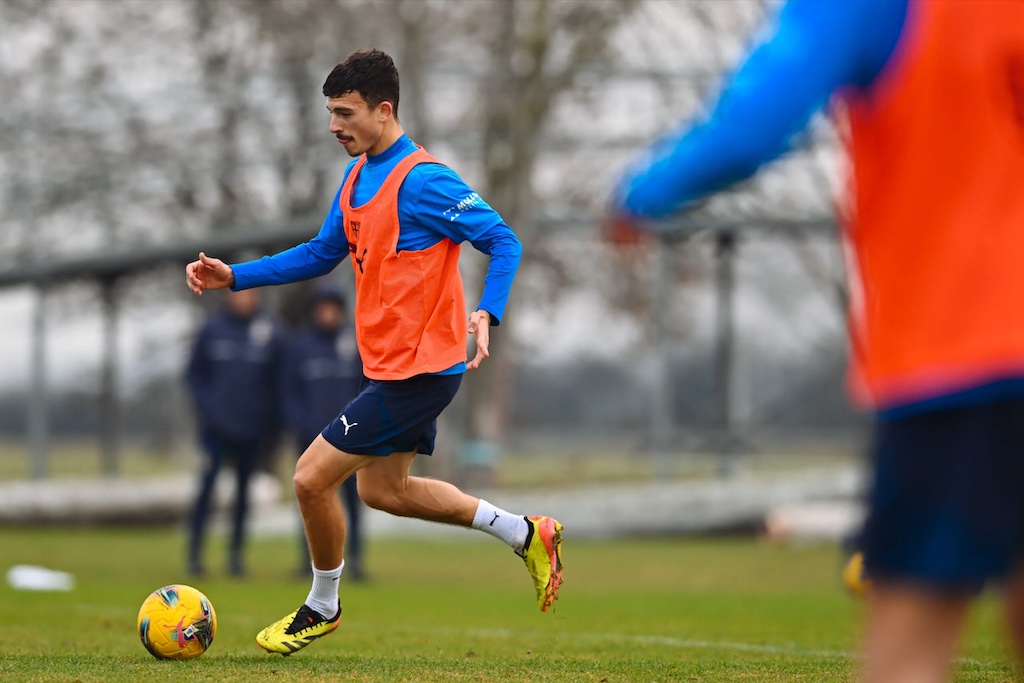 Enrico Delprato difensore Parma Calcio 1913 si allena al Mutti Training Center di Collecchio