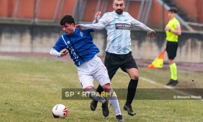 Fidenza Terme Monticelli 0 0 18a giornata Promozione gir. A 2024 2025 Matias Bacchini subisce fallo da Giovanni Tortora