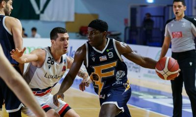 Levy Guimdo Valdo in LuxArm Lumezzane Foppiani Fulgor Fidenza 24a giornata Serie B basket 2024 2025