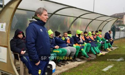 Mister Francesco Cristiani a bordocampo in Colorno Real Formgine 1 2 18a giornata Eccellenza 2024 2025