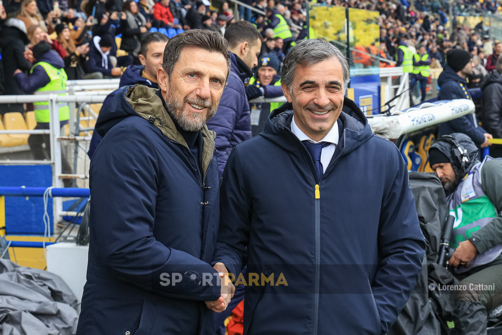 Parma Venezia 1 1 21a giornata Serie A 2024 2025 gli allenatori Eusebio Di Francesco e Fabio Pecchia