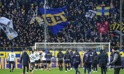 Parma Venezia 1 1 21a giornata Serie A 2024 2025 i crociati vanno sotto la Curva Nord