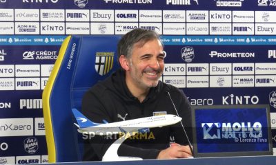 lallenatore Fabio Pecchia Parma Calcio in conferenza stampa il 21.12.2024 1