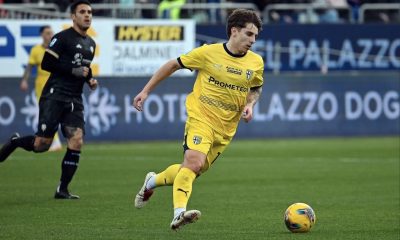 Cagliari Parma 2 1 24a giornata Serie A 2024 2025 Adrian Bernabe palla al piede