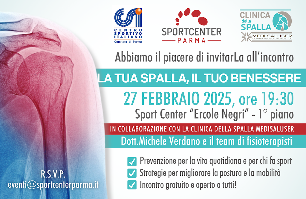 La tua spalla il tuo benessere convegno Sport Center 27 febbraio 2025