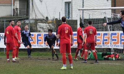 Matteo Ferraroni esulta dopo uno dei gol segnati in Montecchio Futura Fornovo Medesano 0 2 23a giornata Promozione 2024 2025