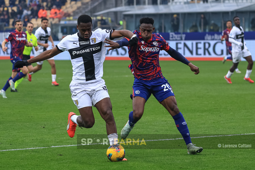 Parma Bologna 2 0 26a giornata Serie A 2024 2025 Ange Yoan Bonny e Jhon Lucumi