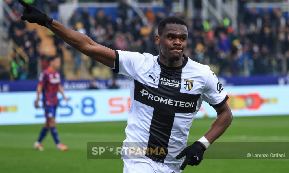 Parma Bologna 2 0 26a giornata Serie A 2024 2025 Ange Yoan Bonny festeggia dopo il gol su rigore