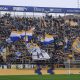 Parma Bologna 2 0 26a giornata Serie A 2024 2025 la Curva Nord con le sciarpe e le bandiere gialloblu