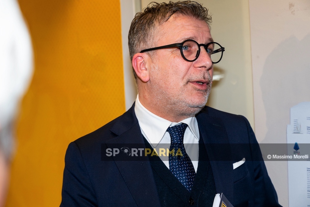 Cherubini su Chivu: «C’è un’opzione per rinnovare, a breve un incontro» 1 conferenza stampa di presentazione del nuovo AD del Parma Calcio 1913 Federico Cherubini allo stadio Tardini il 7.2.2025 primo piano di Cherubini