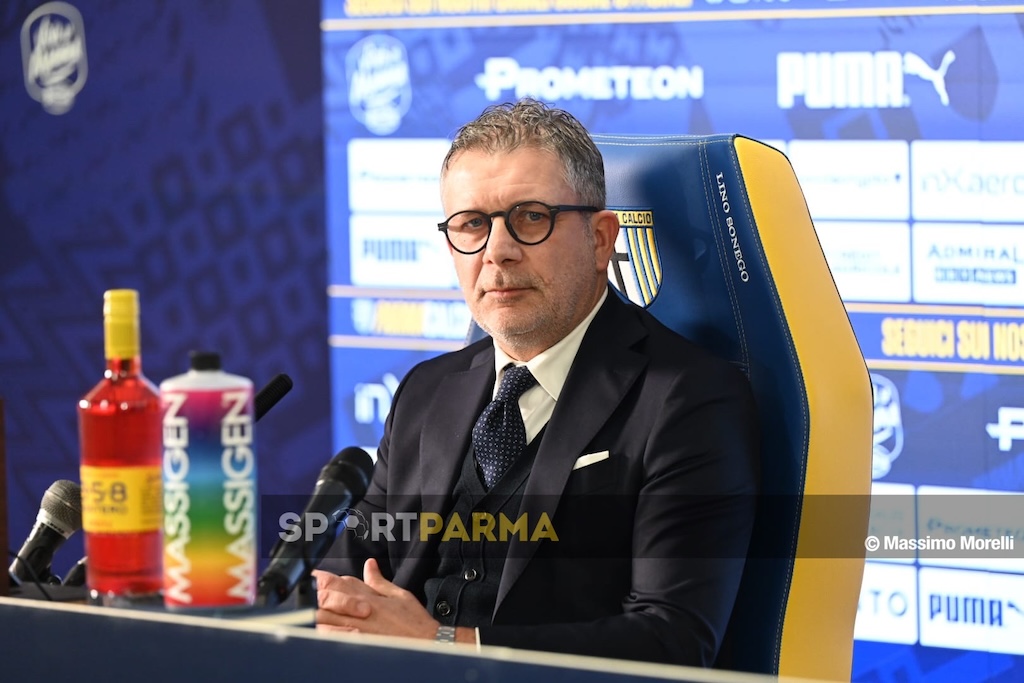 lamministratore delegato del Parma Calcio Federico Cherubini durante la conferenza stampa di presentazione allo stadio Tardini il 7.2.2025