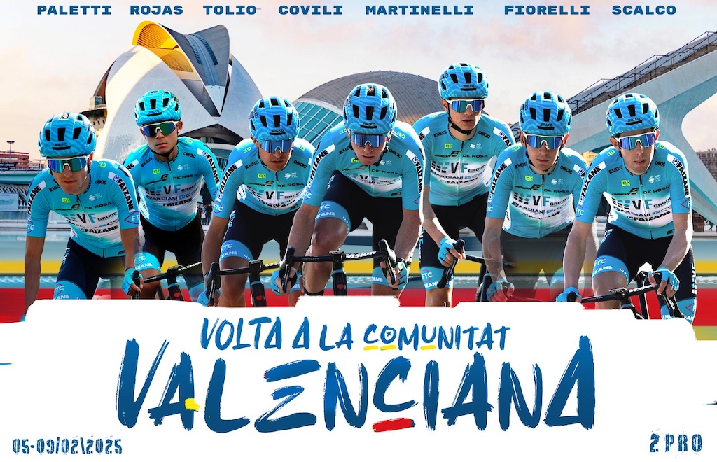 line up VF Group Bardiani Csf Faizane alla Volta a la Comunitat Valenciana 5 9.2.2025