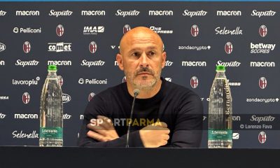 mister Vincenzo Italiano in conferenza stampa dopo Bologna Parma 0 0 7a giornata Serie A 2024 2025