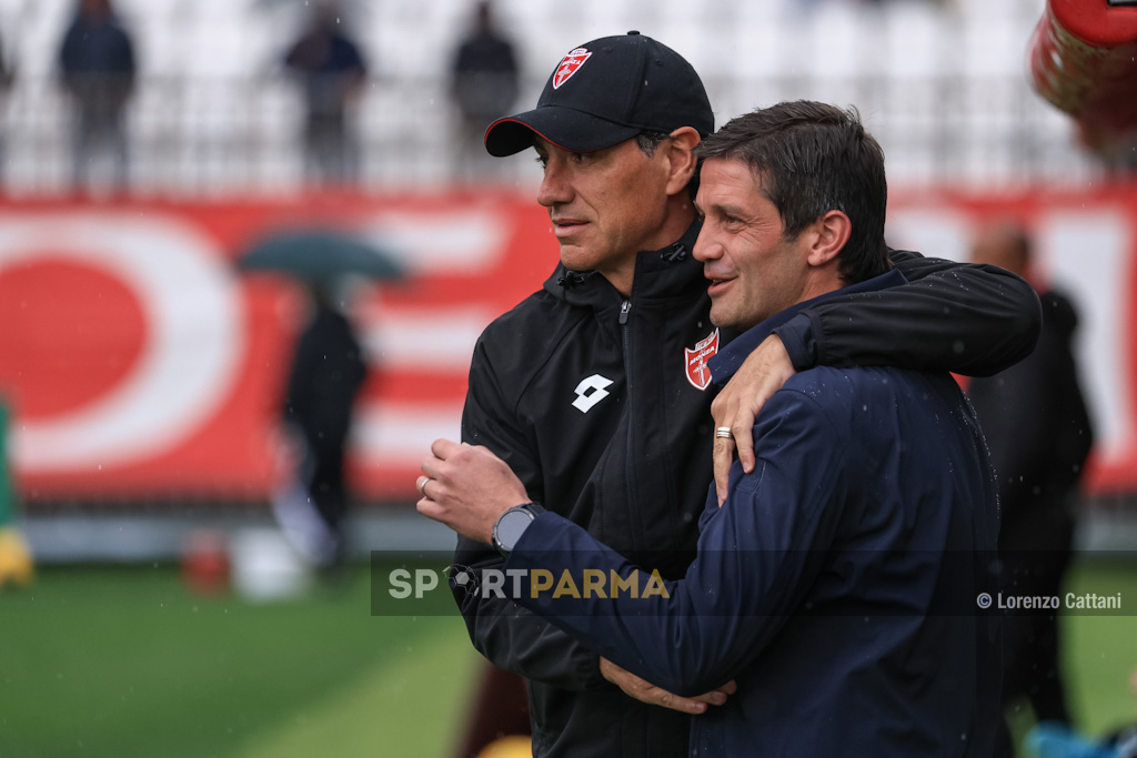 Monza Parma 1 1 29a giornata Serie A 2024 2025 i due allenatori Alessandro Nesta e Cristian Chivu