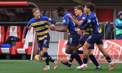 Monza Parma 1 1 29a giornata Serie A 2024 2025 lesultanza dei gialloblu dopo il gol di Ange Yoan Bonny