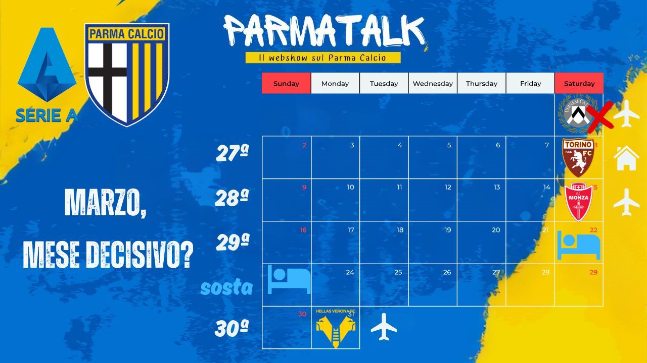 il calendario del mese di marzo per il Parma