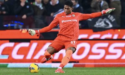 il portiere Zion Suzuki rinvia il pallone in Udinese Parma 1 0 27a giornata 2024 2025