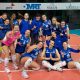 le ragazze del Galaxy Volley festeggiano per la vittoria a Busnago per 2 3 Serie B2 pallavolo femminile s.s. 2024 2025