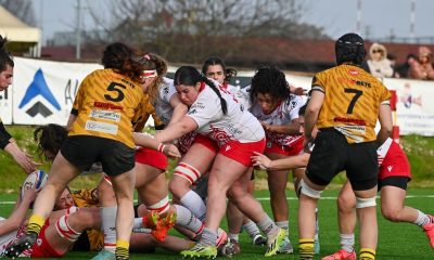 una mischia di gioco in SIA MPL Furie Rosse Rugby Colorno vs Volvera Rugby 10a giornata Serie A Elite femminile 2024 2025