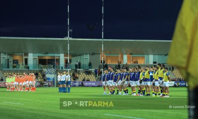 2025 04 25 XVI turno URC 2024 2025 Zebre Parma Edinburgh Rugby 25 25 squadre in campo al Lanfranchi