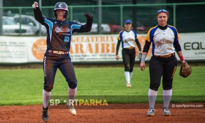 Albertin esulta in Pubbliservice Old Parma vs Bertazzoni Collecchio 4a giornata Serie A1 softball 2025 foto Simone Ferrari