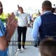 presentazione dellalleanza sportiva tra AFA Internacional e ACD Colorno Calcio Hernan Crespo saluta il pubblico sugli spalti