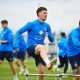 Qui Collecchio: allenamento in gruppo per Man 3 Dennis Man Parma Calcio in allenamento al Mutti Training Center il 2 aprile 2025