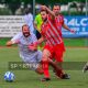 Langhiranese Solignano 2 3 30a giornata Prima Categoria gir. B 2024 2025 il capitano ospite Francesco Leoni a terra dopo un contrasto con Nicolo Lori