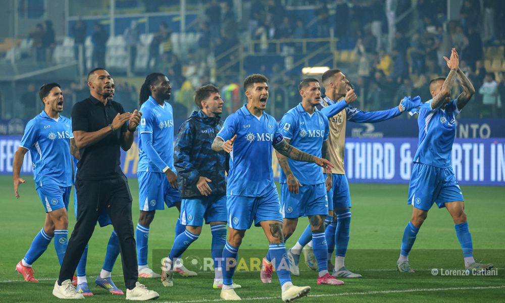 Parma Napoli 0 0 37a giornata Serie A 2024 2025 i giocatori azzurri a fine partita