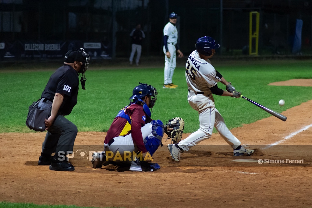 Farma Crocetta dilaga in gara2: 12-0 al Collecchio 1 Piazza batte durante gara2 fra Collecchio Baseball e Farma Crocetta Serie A Baseball 2025